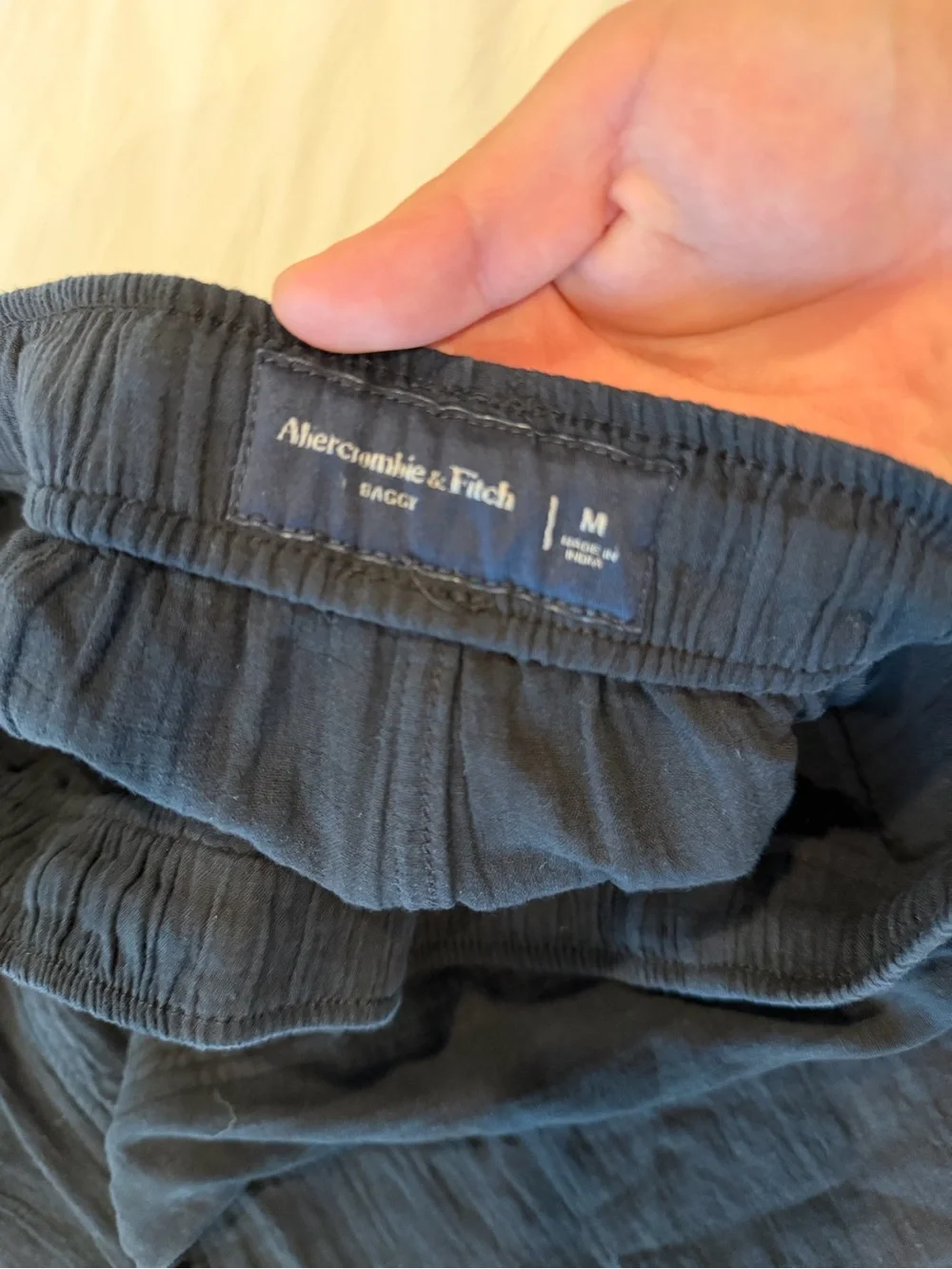 Abercrombie and Fitch Men's Black Cotton Linen Pants